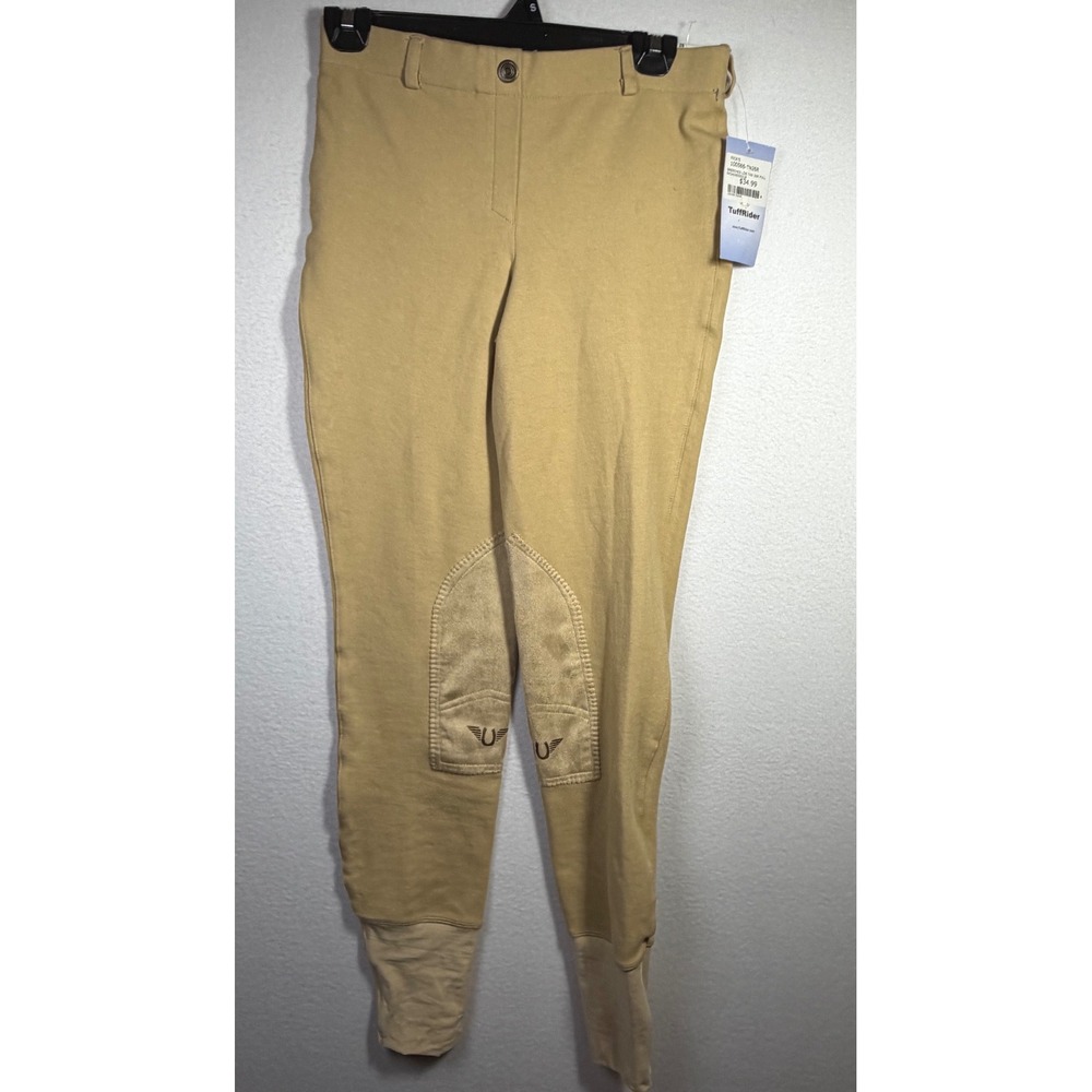 TuffRider Breeches Women Size 26 Tan New Starter Lowrise Pull On Riding Pants